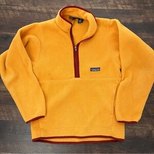 Vintage Patagonia gold burgundy Marsupial pullover 1/2 zip fleece jacket XS